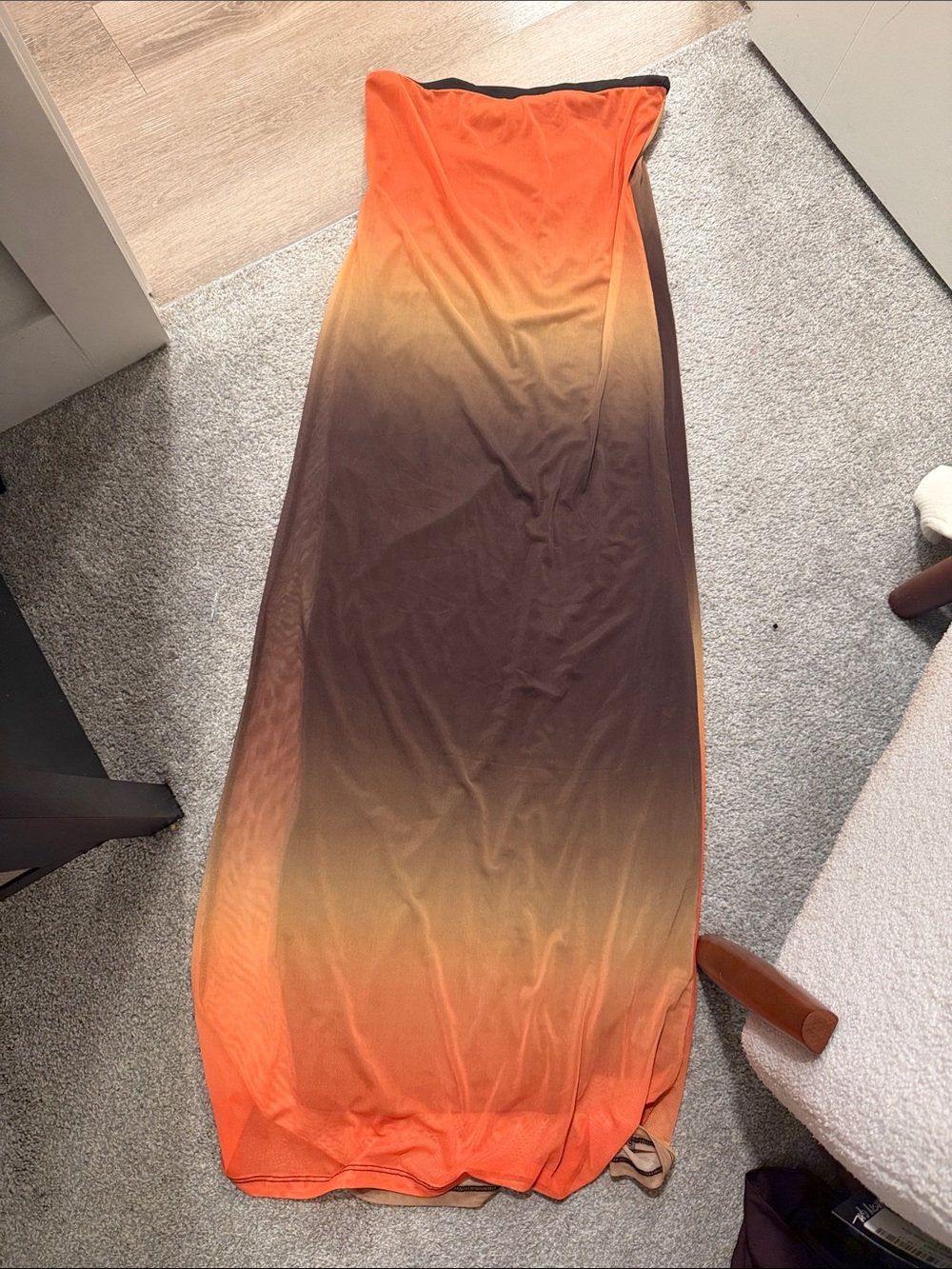 ASOS Ombre Maxi Dress in Orange and Brown